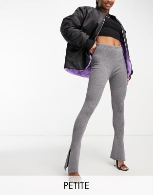 split side leggings in gray