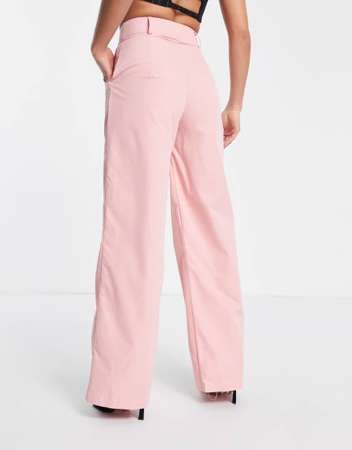 Pale pink 2025 wide leg trousers