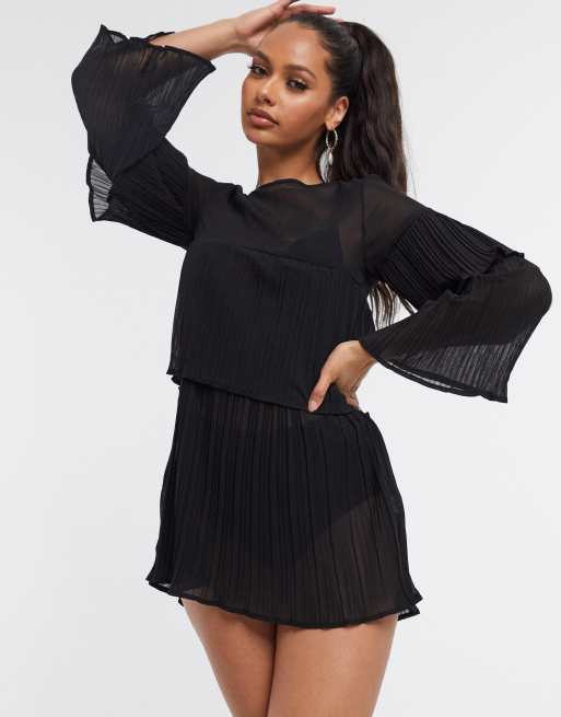 Pleated smock outlet dress