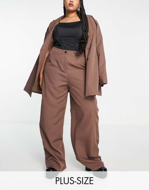I Saw It First Plus - Broek met wijde pijpen in mauve, deel van combi-set - view 1