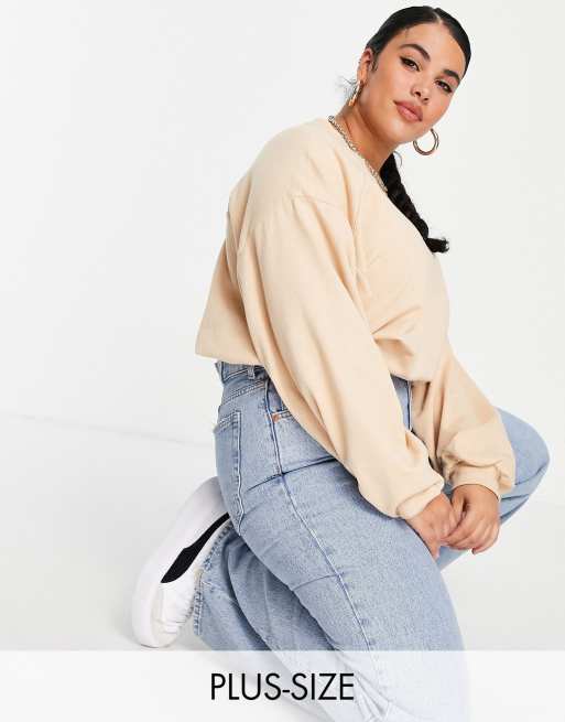 Plus size cropped clearance sweatshirt