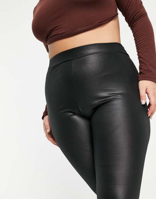 I Saw It First Plus – Czarne legginsy z imitacji skóry, 3 z 4
