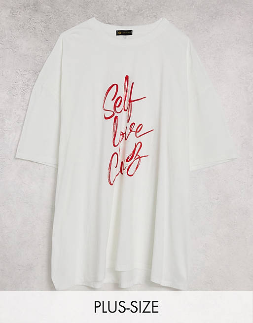 I Saw It First Plus motif t shirt in white