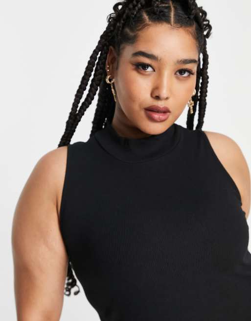 I Saw It First Plus - Mouwloze bodycon midi-jurk in zwart, 3 van 4