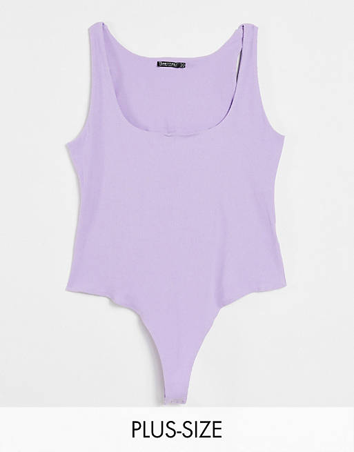 I Saw It First Plus ribbed body in lilac