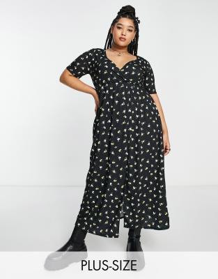 I Saw It First Plus - Robe longue fendue sur la jambe à imprimé fleuri-Multicolore