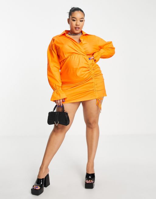 i saw it first orange dress I saw it first Orange Broderie Anglaise Halterneck