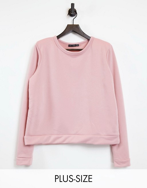 I Saw It First Plus shoulder pad sweatshirt in pink