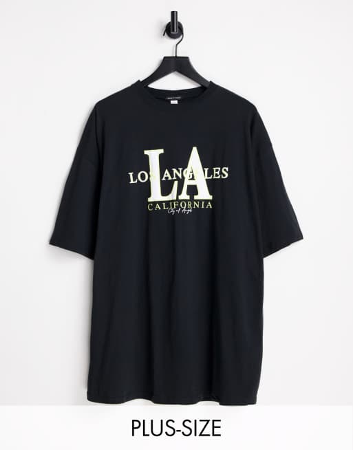 I Saw It First Plus - T-shirt nera oversize con scritta