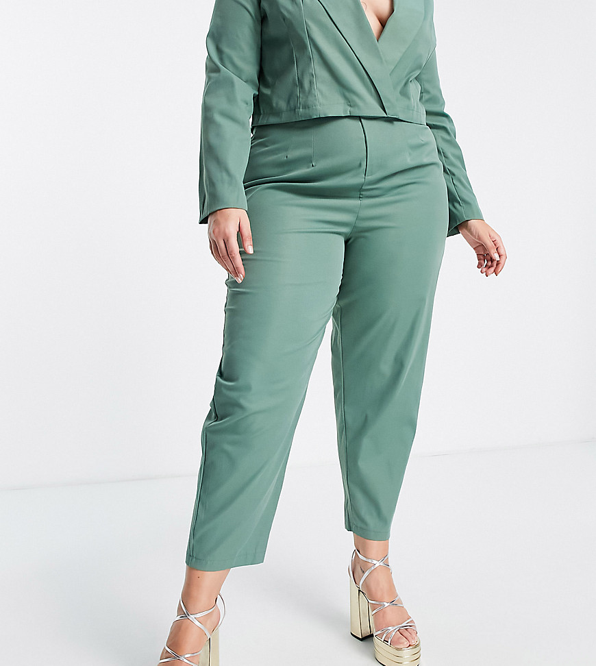 I Saw It First Curve I Saw It First Plus tailored pants in teal - part of a set-Green