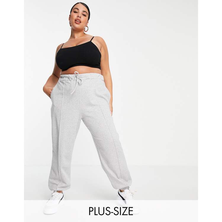 Plus size grey sweatpants hot sale