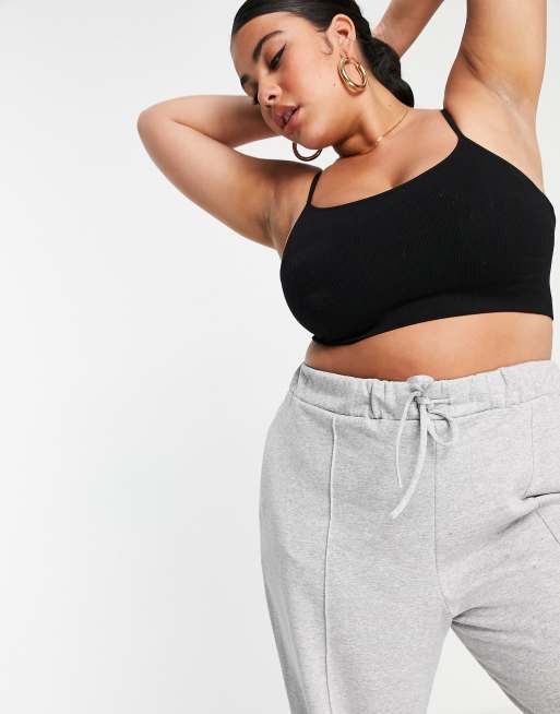 I Saw It First Plus tie waist trackies in grey ASOS