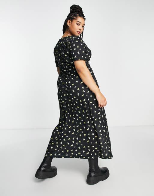 I Saw It First Plus - Vestito lungo a fiori con spacco sulla gamba, 2 di 4