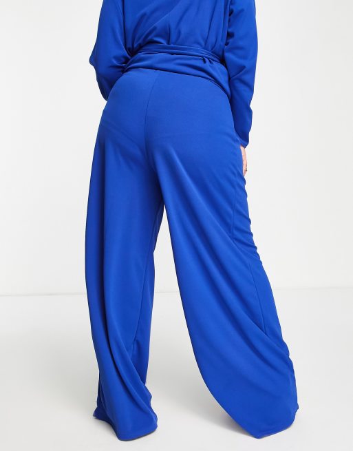 I Saw It First Plus wide leg belted pants in blue - part of a set, 2 of 4