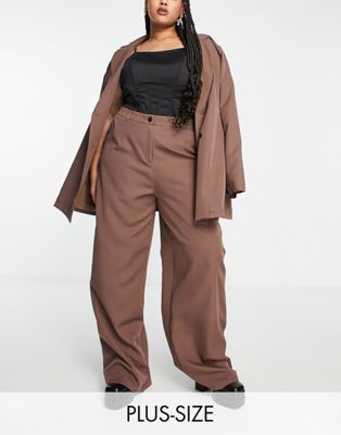 I Saw It First Plus wide leg trouser co ord in mauve - ASOS Price Checker