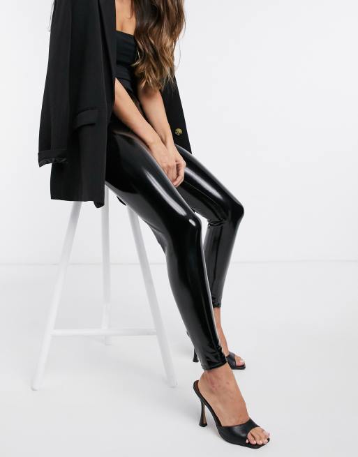 ASOS DESIGN Halloween vinyl legging in black