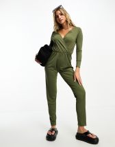 Liquor N Poker kick flare jumpsuit with belt