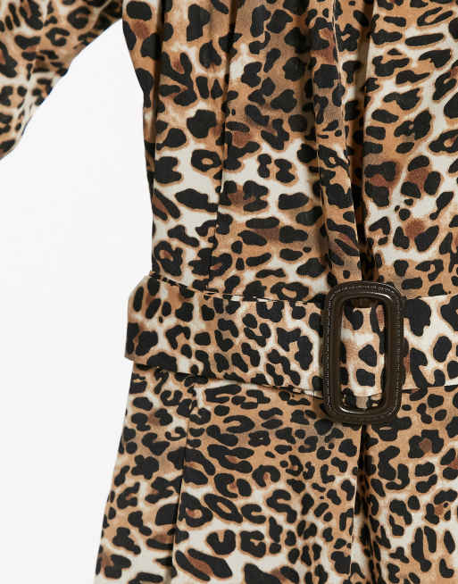 I Saw It First - Robe Bardot courtes à volants et ceinture - Léopard, 4 de 4