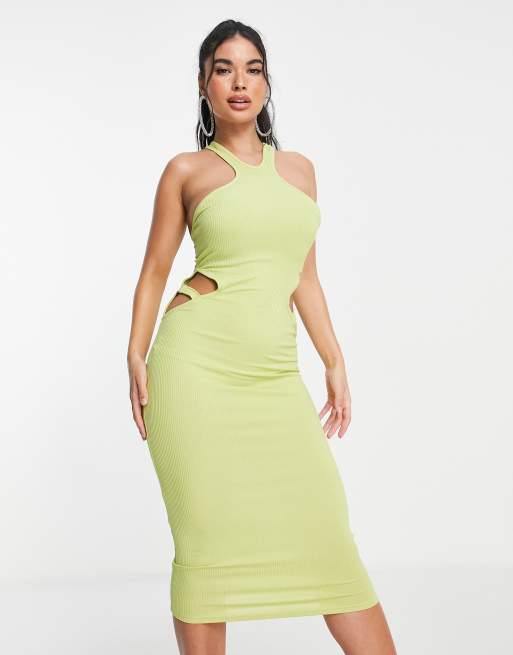 I Saw It First - Robe mi-longue à découpes - Olive, 2 de 4