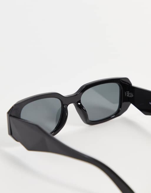 I Saw It First rounded rectangle sunglasses in black, 2 of 4
