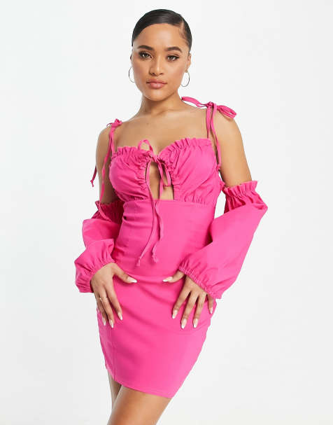 I Saw It First ruched cut out mini dress in pink - view 1