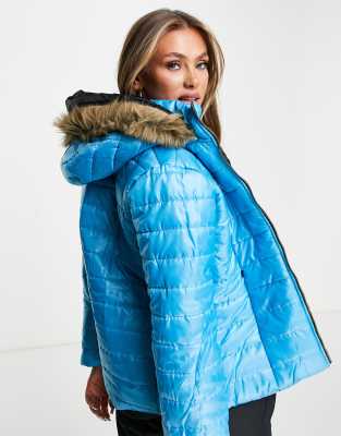 turquoise padded coat