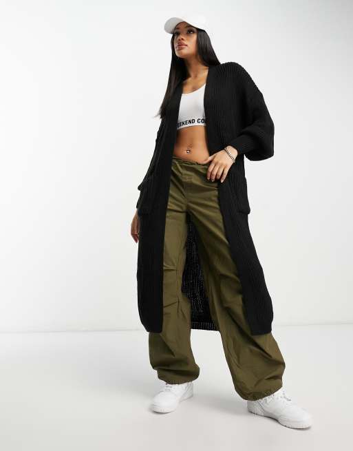 I Saw It First - Sort strikket maxi-cardigan