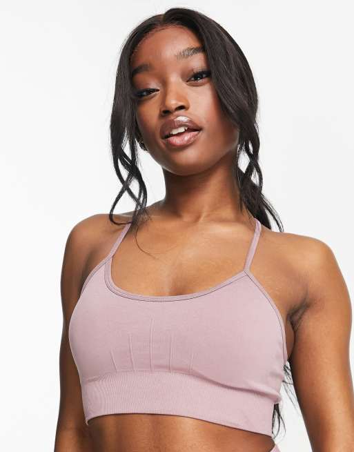 I Saw It First strappy seamless active bralet in mauve, 2 of 4