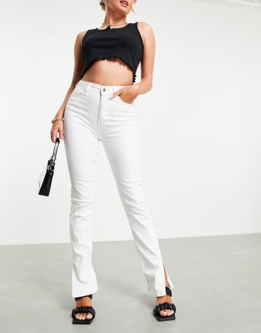 White store split jeans