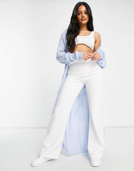 I Saw It First - Strikket cardigan med bælte i blå
