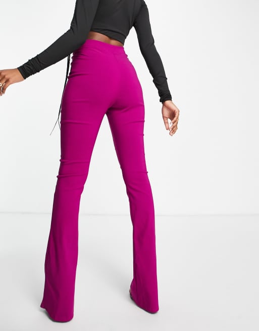 I Saw It First tailored flared trousers in berry, 2 of 4