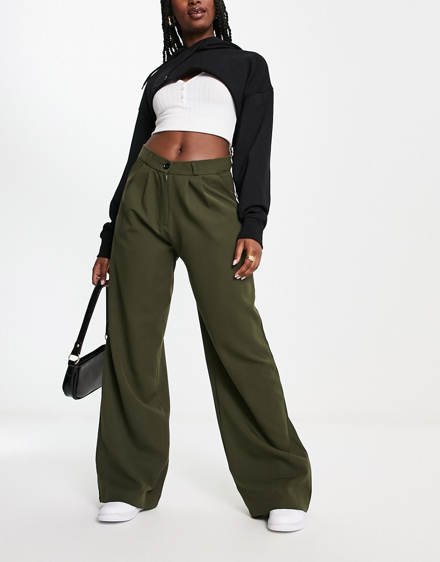 I Saw It First tailored pants in khaki - part of a set-Green