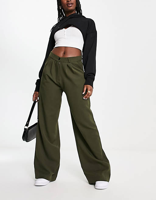 I Saw It First tailored pants in khaki (part of a set)