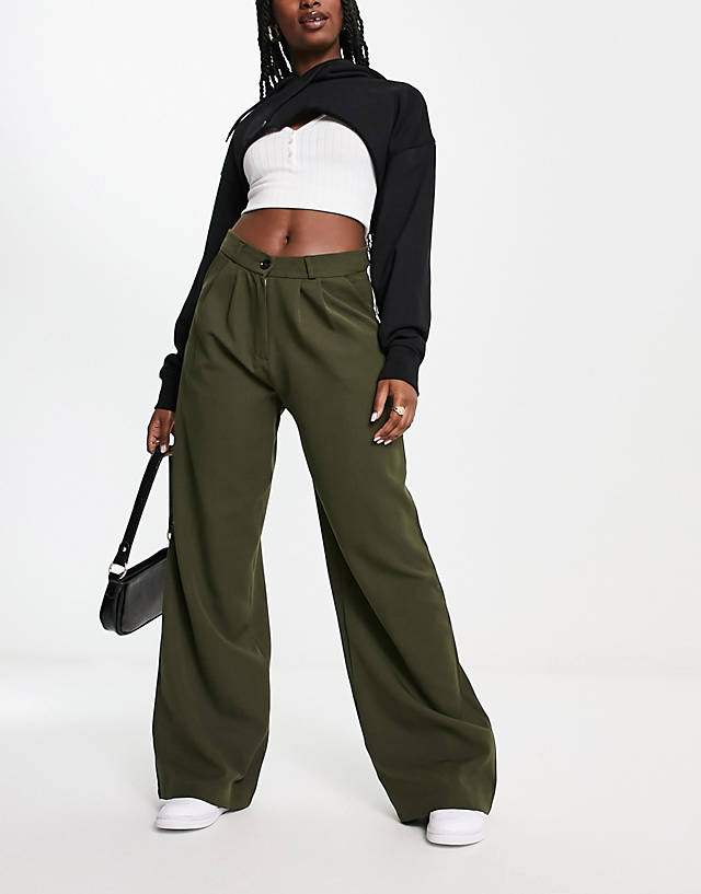 I Saw It First - tailored trousers co-ord in khaki