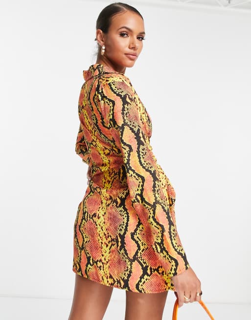 It First waist dress in bright snake print | ASOS