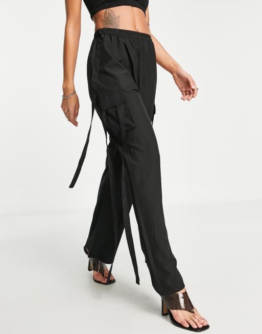 I Saw It First utility cargo trousers in black