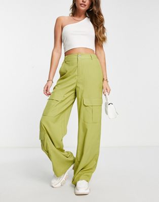 I Saw It First utility cargo trousers in green