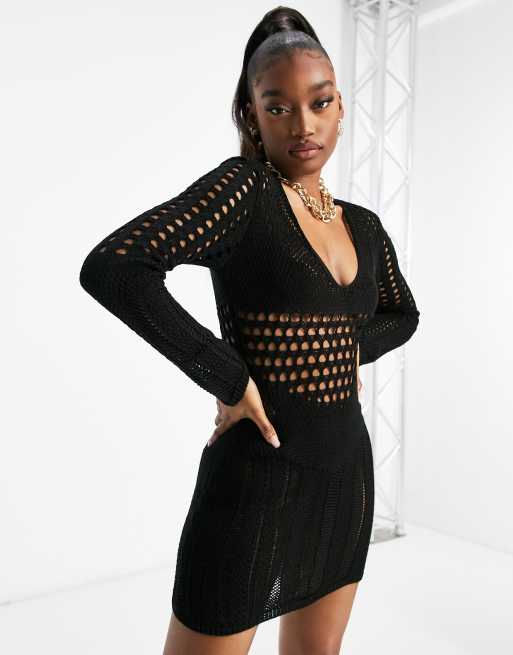 Asos black best sale jumper dress