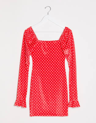 i saw it first red polka dot dress