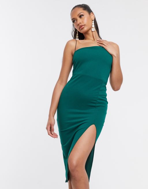 I Saw It First - Vestito asimmetrico con gonna al polpaccio verde, 4 di 4