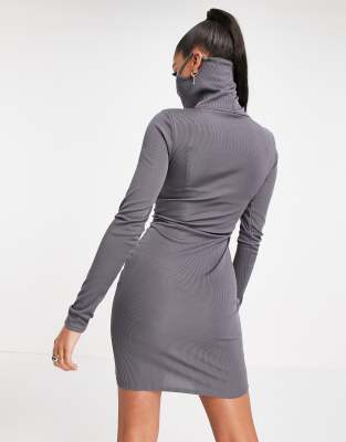 Vestito corto con mascherina color antracite-Grigio - I Saw It First  donna Grigio - immagine3