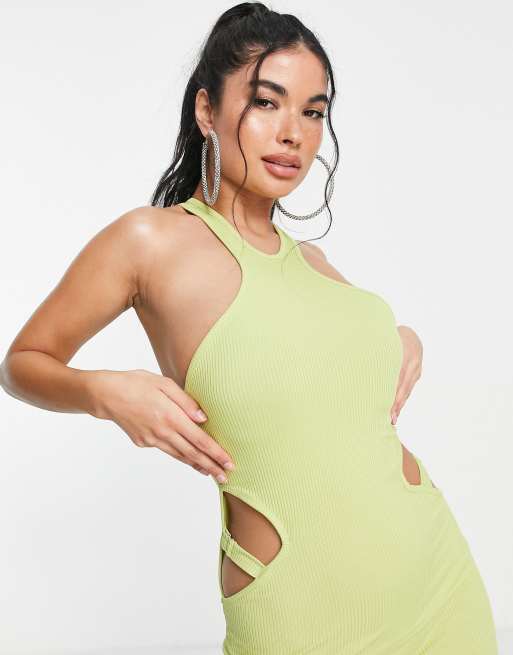 I Saw It First - Vestito midi con cut-out verde oliva, 4 di 4