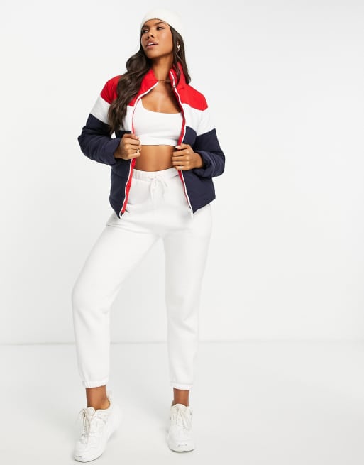 I Saw it First – Wattierte Pufferjacke im Blockfarben-Design in Marineblau und Rot , 4 von 4