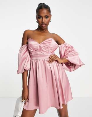 i saw it first pink satin dress