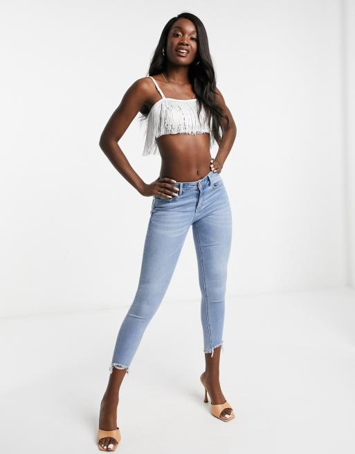 I Saw It First – Weiße Spitzen-Bralette mit Fransen