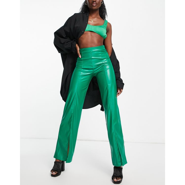 Kyo The Brand flare pants - part of s 3-piece set in light green pinstripe