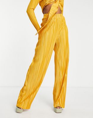 I Saw It First wide leg plisse pants in mango - part of a set | ASOS
