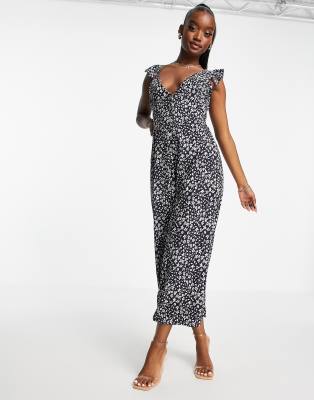 Navy printed hot sale culotte jumpsuit