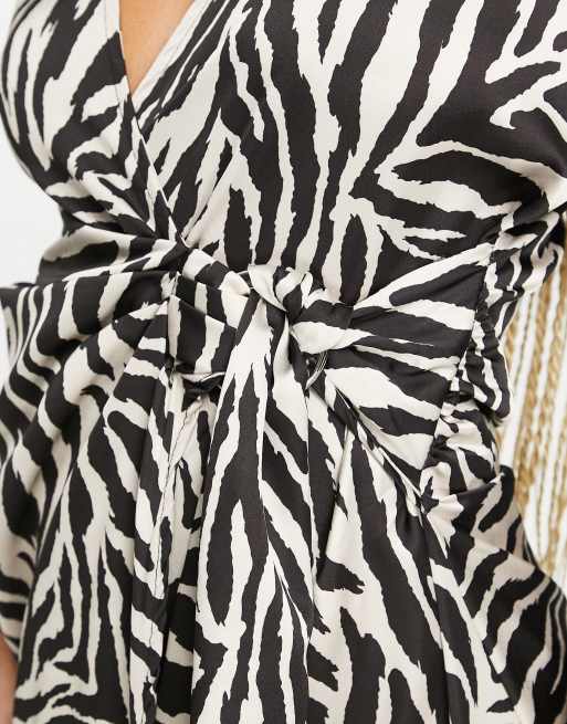 Zara animal shop print wrap dress