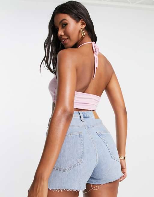 I Saw It First x Love Island motif scarf top in pink, 2 of 4